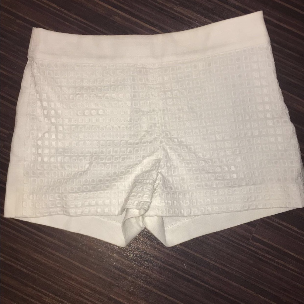 JCREW white textured shorts